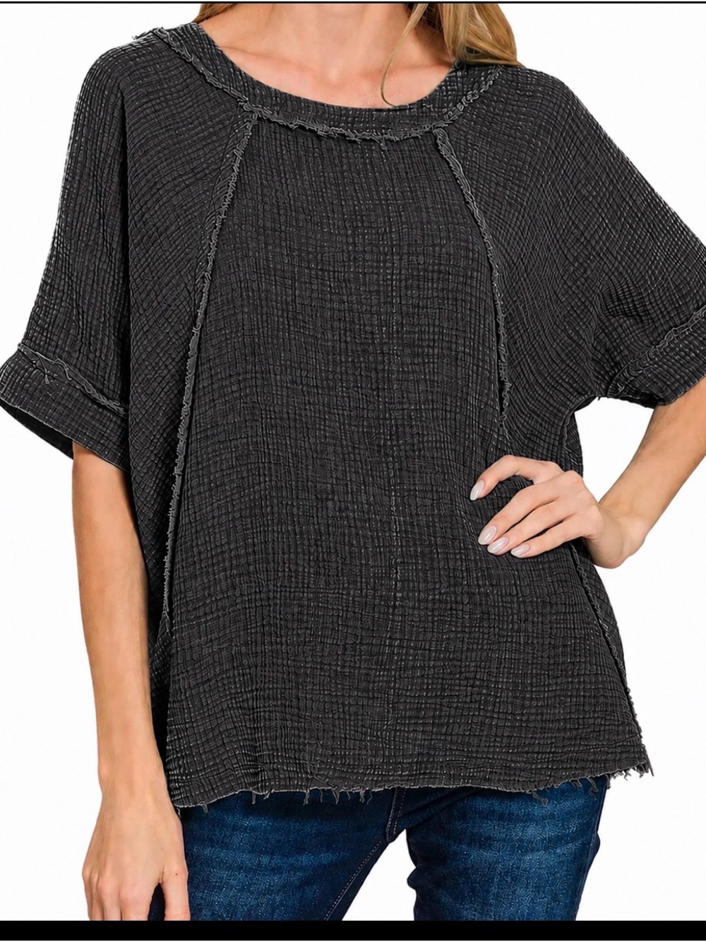 #183 ZENANA GAUZE TOP